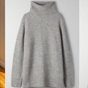Aritzia turtle neck sweater grey